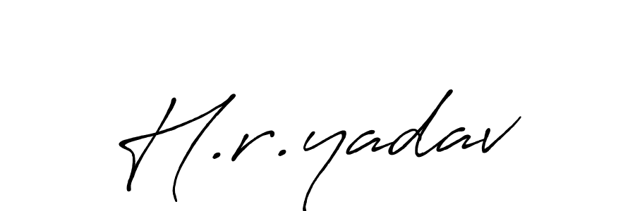 The best way (Antro_Vectra_Bolder) to make a short signature is to pick only two or three words in your name. The name H.r.yadav include a total of six letters. For converting this name. H.r.yadav signature style 7 images and pictures png