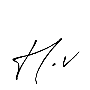 Use a signature maker to create a handwritten signature online. With this signature software, you can design (Antro_Vectra_Bolder) your own signature for name H.v. H.v signature style 7 images and pictures png