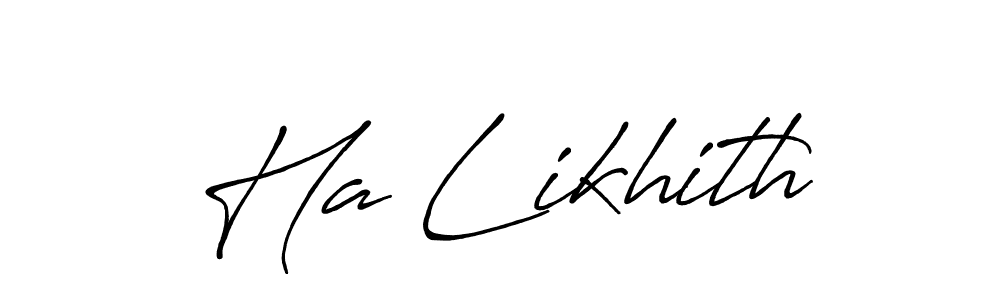 How to make Ha Likhith name signature. Use Antro_Vectra_Bolder style for creating short signs online. This is the latest handwritten sign. Ha Likhith signature style 7 images and pictures png