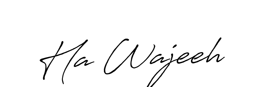 if you are searching for the best signature style for your name Ha Wajeeh. so please give up your signature search. here we have designed multiple signature styles  using Antro_Vectra_Bolder. Ha Wajeeh signature style 7 images and pictures png