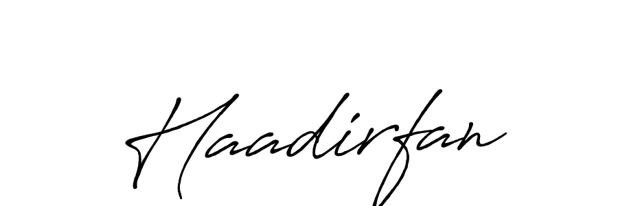 Make a beautiful signature design for name Haadirfan. With this signature (Antro_Vectra_Bolder) style, you can create a handwritten signature for free. Haadirfan signature style 7 images and pictures png