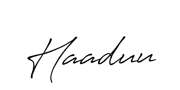 Design your own signature with our free online signature maker. With this signature software, you can create a handwritten (Antro_Vectra_Bolder) signature for name Haaduu. Haaduu signature style 7 images and pictures png
