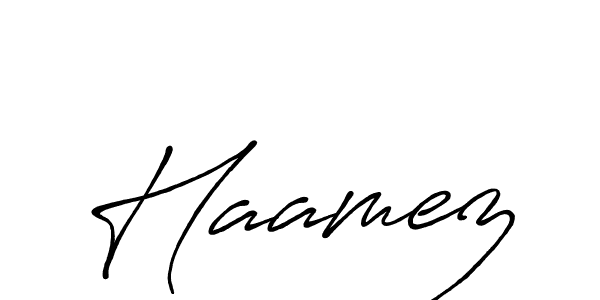 Make a beautiful signature design for name Haamez. With this signature (Antro_Vectra_Bolder) style, you can create a handwritten signature for free. Haamez signature style 7 images and pictures png