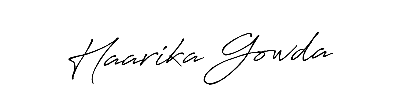 You should practise on your own different ways (Antro_Vectra_Bolder) to write your name (Haarika Gowda) in signature. don't let someone else do it for you. Haarika Gowda signature style 7 images and pictures png