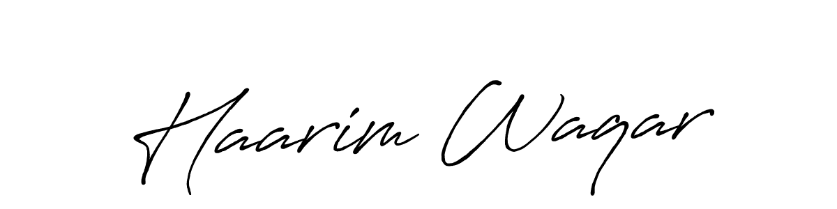 Haarim Waqar stylish signature style. Best Handwritten Sign (Antro_Vectra_Bolder) for my name. Handwritten Signature Collection Ideas for my name Haarim Waqar. Haarim Waqar signature style 7 images and pictures png