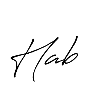 Make a beautiful signature design for name Hab. With this signature (Antro_Vectra_Bolder) style, you can create a handwritten signature for free. Hab signature style 7 images and pictures png