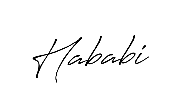 Hababi stylish signature style. Best Handwritten Sign (Antro_Vectra_Bolder) for my name. Handwritten Signature Collection Ideas for my name Hababi. Hababi signature style 7 images and pictures png