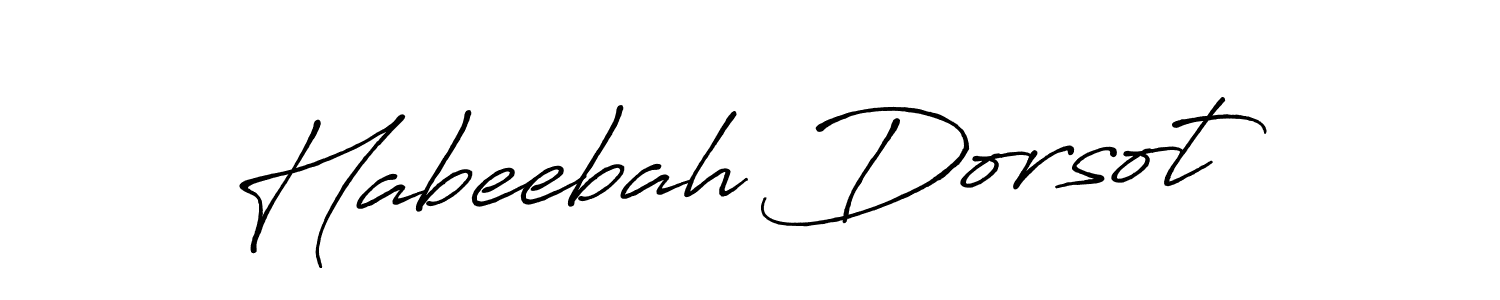 Create a beautiful signature design for name Habeebah Dorsot. With this signature (Antro_Vectra_Bolder) fonts, you can make a handwritten signature for free. Habeebah Dorsot signature style 7 images and pictures png