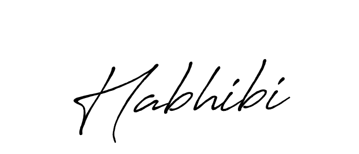 Design your own signature with our free online signature maker. With this signature software, you can create a handwritten (Antro_Vectra_Bolder) signature for name Habhibi. Habhibi signature style 7 images and pictures png