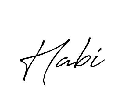 Use a signature maker to create a handwritten signature online. With this signature software, you can design (Antro_Vectra_Bolder) your own signature for name Habi. Habi signature style 7 images and pictures png