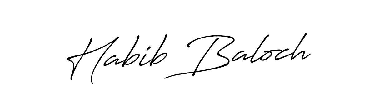 Make a beautiful signature design for name Habib Baloch. With this signature (Antro_Vectra_Bolder) style, you can create a handwritten signature for free. Habib Baloch signature style 7 images and pictures png