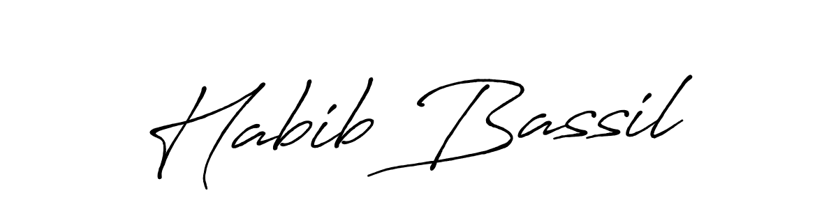 Also we have Habib Bassil name is the best signature style. Create professional handwritten signature collection using Antro_Vectra_Bolder autograph style. Habib Bassil signature style 7 images and pictures png