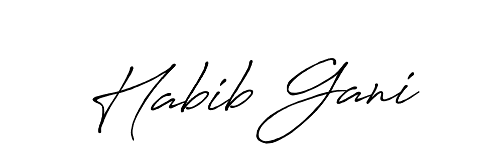 How to make Habib Gani name signature. Use Antro_Vectra_Bolder style for creating short signs online. This is the latest handwritten sign. Habib Gani signature style 7 images and pictures png