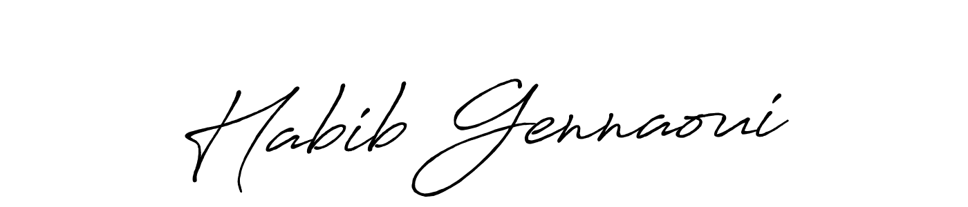 Once you've used our free online signature maker to create your best signature Antro_Vectra_Bolder style, it's time to enjoy all of the benefits that Habib Gennaoui name signing documents. Habib Gennaoui signature style 7 images and pictures png