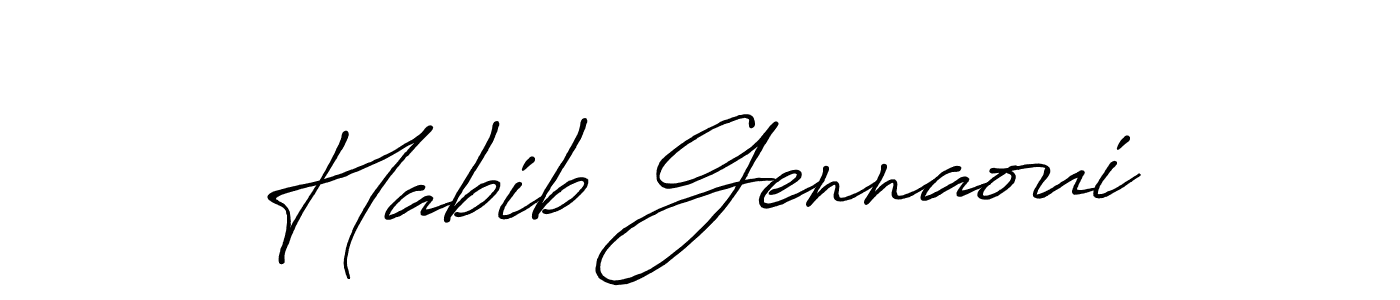 You should practise on your own different ways (Antro_Vectra_Bolder) to write your name (Habib Gennaoui) in signature. don't let someone else do it for you. Habib Gennaoui signature style 7 images and pictures png