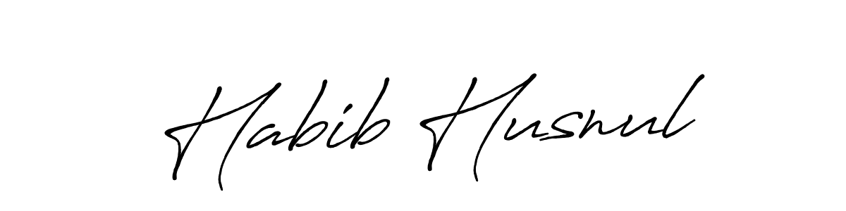 Use a signature maker to create a handwritten signature online. With this signature software, you can design (Antro_Vectra_Bolder) your own signature for name Habib Husnul. Habib Husnul signature style 7 images and pictures png