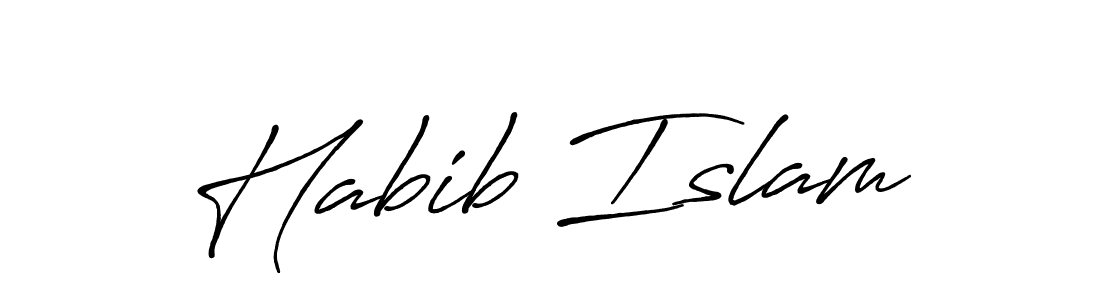 Create a beautiful signature design for name Habib Islam. With this signature (Antro_Vectra_Bolder) fonts, you can make a handwritten signature for free. Habib Islam signature style 7 images and pictures png