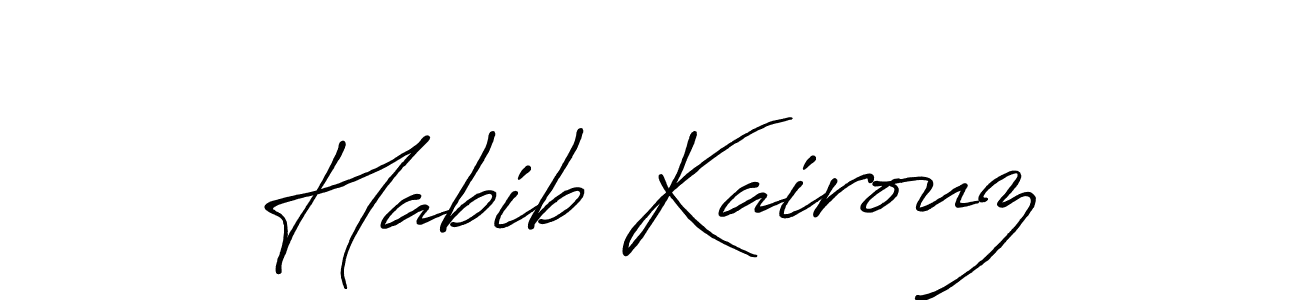 This is the best signature style for the Habib Kairouz name. Also you like these signature font (Antro_Vectra_Bolder). Mix name signature. Habib Kairouz signature style 7 images and pictures png