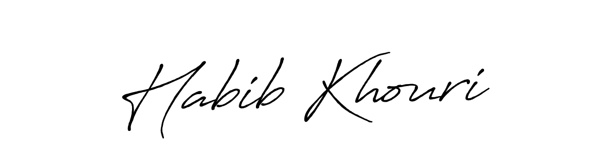 Use a signature maker to create a handwritten signature online. With this signature software, you can design (Antro_Vectra_Bolder) your own signature for name Habib Khouri. Habib Khouri signature style 7 images and pictures png