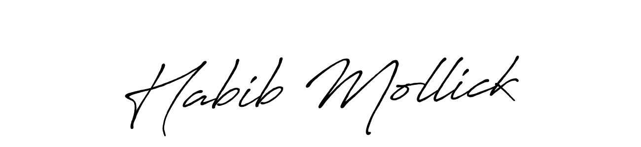 Make a beautiful signature design for name Habib Mollick. With this signature (Antro_Vectra_Bolder) style, you can create a handwritten signature for free. Habib Mollick signature style 7 images and pictures png