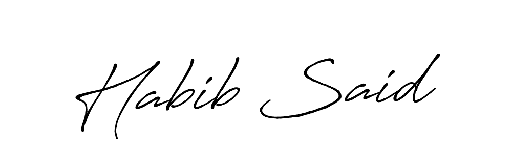 Habib Said stylish signature style. Best Handwritten Sign (Antro_Vectra_Bolder) for my name. Handwritten Signature Collection Ideas for my name Habib Said. Habib Said signature style 7 images and pictures png