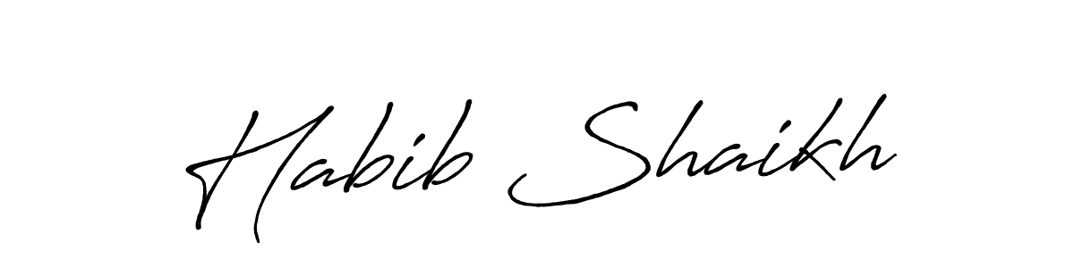 Also we have Habib Shaikh name is the best signature style. Create professional handwritten signature collection using Antro_Vectra_Bolder autograph style. Habib Shaikh signature style 7 images and pictures png