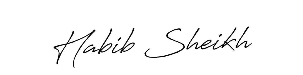 It looks lik you need a new signature style for name Habib Sheikh. Design unique handwritten (Antro_Vectra_Bolder) signature with our free signature maker in just a few clicks. Habib Sheikh signature style 7 images and pictures png