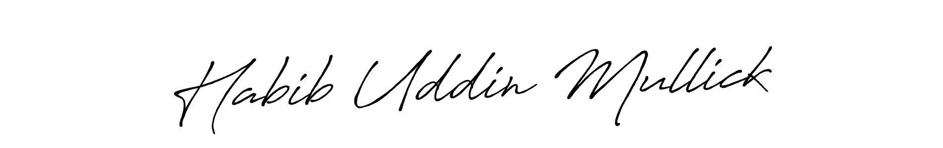 Create a beautiful signature design for name Habib Uddin Mullick. With this signature (Antro_Vectra_Bolder) fonts, you can make a handwritten signature for free. Habib Uddin Mullick signature style 7 images and pictures png