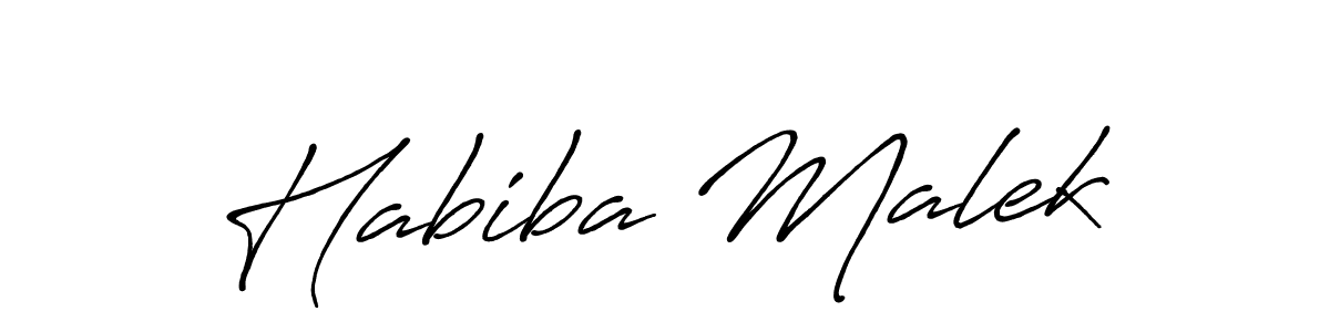 How to make Habiba Malek name signature. Use Antro_Vectra_Bolder style for creating short signs online. This is the latest handwritten sign. Habiba Malek signature style 7 images and pictures png