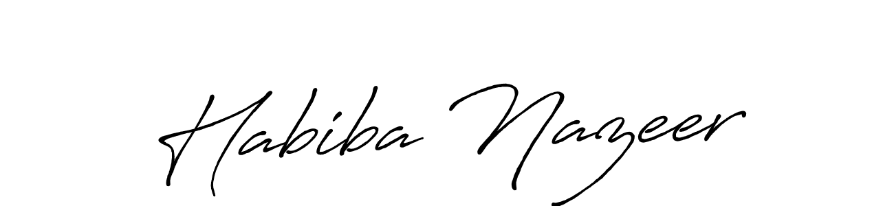 Use a signature maker to create a handwritten signature online. With this signature software, you can design (Antro_Vectra_Bolder) your own signature for name Habiba Nazeer. Habiba Nazeer signature style 7 images and pictures png