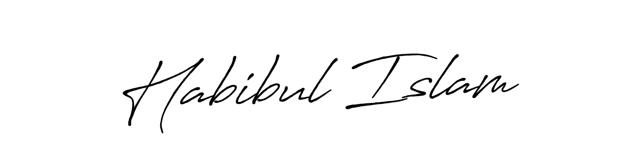 Create a beautiful signature design for name Habibul Islam. With this signature (Antro_Vectra_Bolder) fonts, you can make a handwritten signature for free. Habibul Islam signature style 7 images and pictures png
