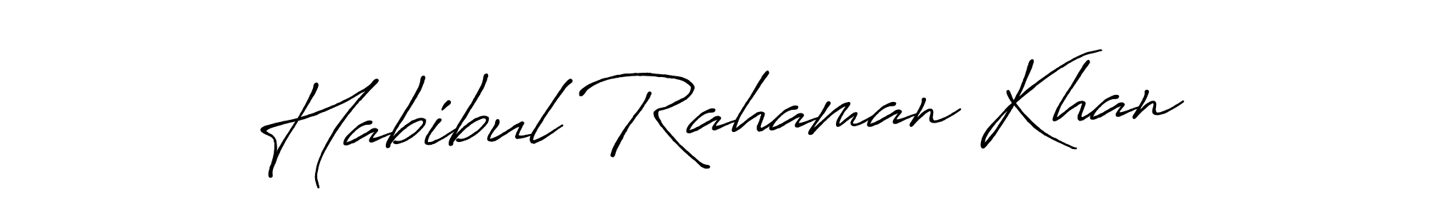 Create a beautiful signature design for name Habibul Rahaman Khan. With this signature (Antro_Vectra_Bolder) fonts, you can make a handwritten signature for free. Habibul Rahaman Khan signature style 7 images and pictures png