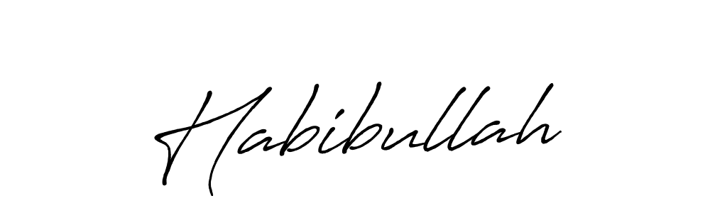 Make a beautiful signature design for name Habibullah. With this signature (Antro_Vectra_Bolder) style, you can create a handwritten signature for free. Habibullah signature style 7 images and pictures png