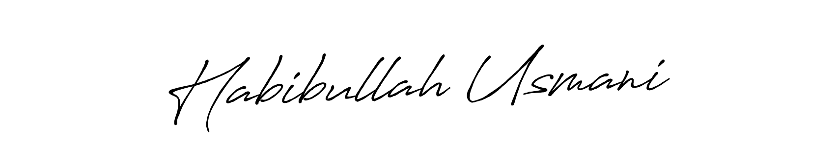 How to make Habibullah Usmani signature? Antro_Vectra_Bolder is a professional autograph style. Create handwritten signature for Habibullah Usmani name. Habibullah Usmani signature style 7 images and pictures png