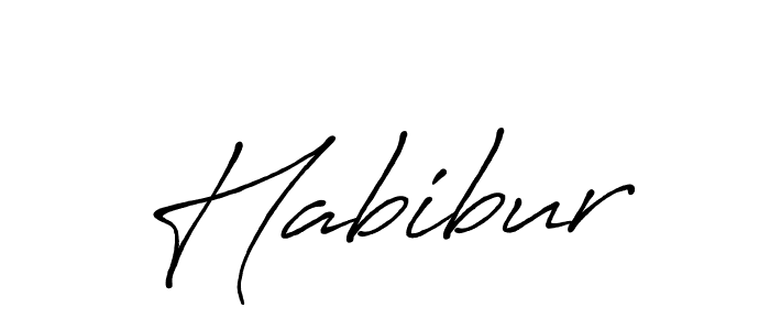Use a signature maker to create a handwritten signature online. With this signature software, you can design (Antro_Vectra_Bolder) your own signature for name Habibur. Habibur signature style 7 images and pictures png