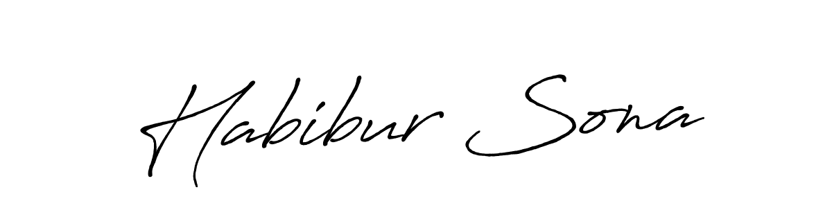 Create a beautiful signature design for name Habibur Sona. With this signature (Antro_Vectra_Bolder) fonts, you can make a handwritten signature for free. Habibur Sona signature style 7 images and pictures png
