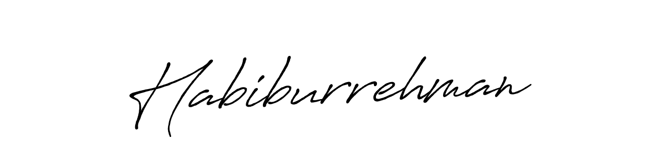 Create a beautiful signature design for name Habiburrehman. With this signature (Antro_Vectra_Bolder) fonts, you can make a handwritten signature for free. Habiburrehman signature style 7 images and pictures png