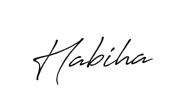 Use a signature maker to create a handwritten signature online. With this signature software, you can design (Antro_Vectra_Bolder) your own signature for name Habiha. Habiha signature style 7 images and pictures png