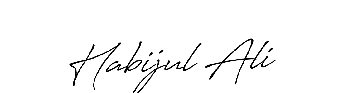 Use a signature maker to create a handwritten signature online. With this signature software, you can design (Antro_Vectra_Bolder) your own signature for name Habijul Ali. Habijul Ali signature style 7 images and pictures png