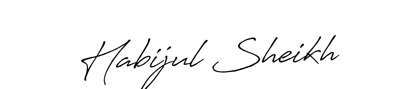 Use a signature maker to create a handwritten signature online. With this signature software, you can design (Antro_Vectra_Bolder) your own signature for name Habijul Sheikh. Habijul Sheikh signature style 7 images and pictures png