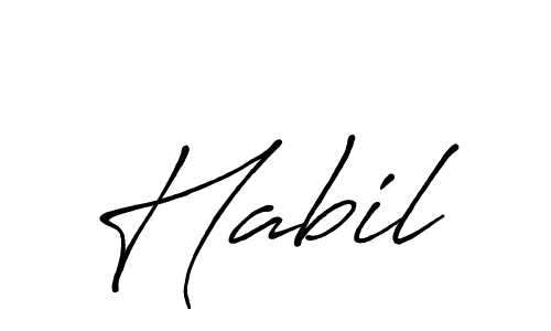 The best way (Antro_Vectra_Bolder) to make a short signature is to pick only two or three words in your name. The name Habil include a total of six letters. For converting this name. Habil signature style 7 images and pictures png