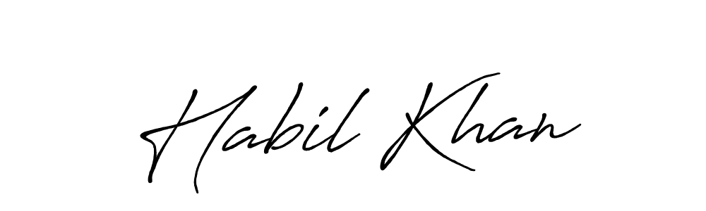 Use a signature maker to create a handwritten signature online. With this signature software, you can design (Antro_Vectra_Bolder) your own signature for name Habil Khan. Habil Khan signature style 7 images and pictures png