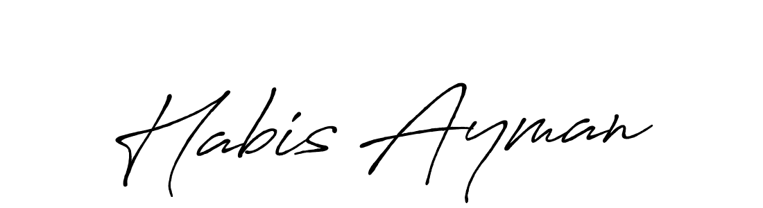 Use a signature maker to create a handwritten signature online. With this signature software, you can design (Antro_Vectra_Bolder) your own signature for name Habis Ayman. Habis Ayman signature style 7 images and pictures png