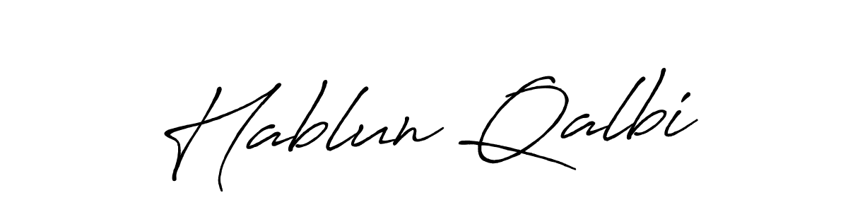 Similarly Antro_Vectra_Bolder is the best handwritten signature design. Signature creator online .You can use it as an online autograph creator for name Hablun Qalbi. Hablun Qalbi signature style 7 images and pictures png