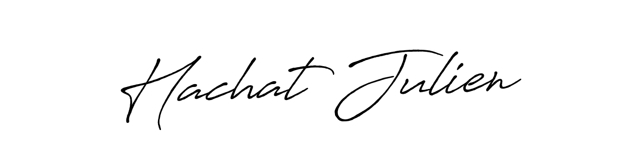 The best way (Antro_Vectra_Bolder) to make a short signature is to pick only two or three words in your name. The name Hachat Julien include a total of six letters. For converting this name. Hachat Julien signature style 7 images and pictures png
