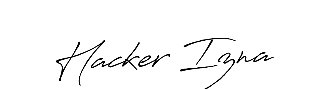 Make a beautiful signature design for name Hacker Izna. With this signature (Antro_Vectra_Bolder) style, you can create a handwritten signature for free. Hacker Izna signature style 7 images and pictures png