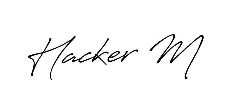 if you are searching for the best signature style for your name Hacker M. so please give up your signature search. here we have designed multiple signature styles  using Antro_Vectra_Bolder. Hacker M signature style 7 images and pictures png