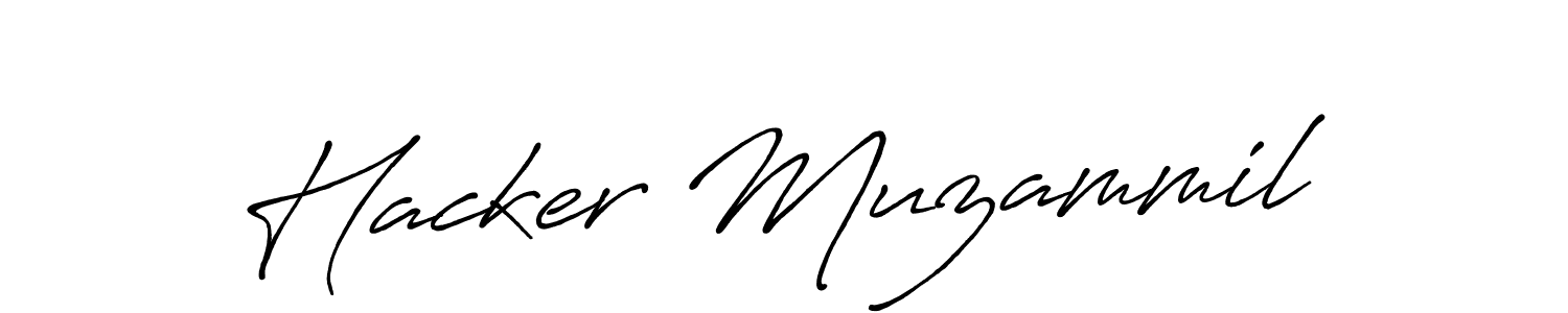 Create a beautiful signature design for name Hacker Muzammil. With this signature (Antro_Vectra_Bolder) fonts, you can make a handwritten signature for free. Hacker Muzammil signature style 7 images and pictures png