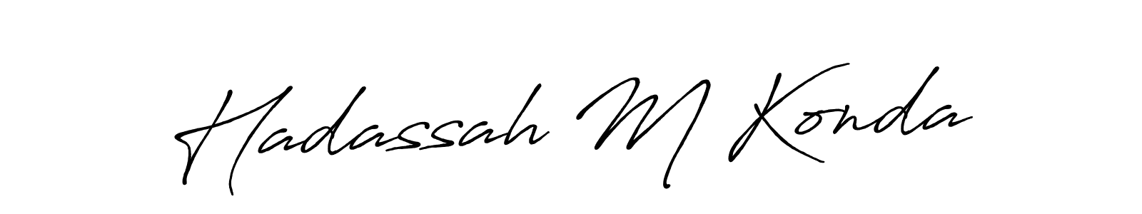 It looks lik you need a new signature style for name Hadassah M Konda. Design unique handwritten (Antro_Vectra_Bolder) signature with our free signature maker in just a few clicks. Hadassah M Konda signature style 7 images and pictures png