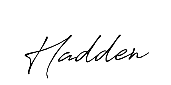 Use a signature maker to create a handwritten signature online. With this signature software, you can design (Antro_Vectra_Bolder) your own signature for name Hadden. Hadden signature style 7 images and pictures png